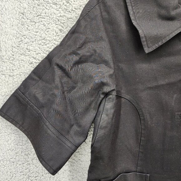 Context Women's Size 16 Black Short‎ Sleeve Big Buttons Collared Blazer Jacket - Picture 6 of 10